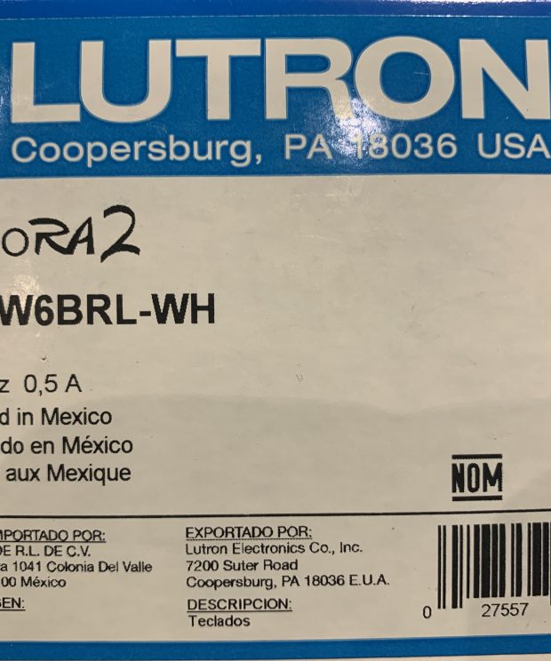 Lutron RadioRA 2 and 3 RF Wall Keypad