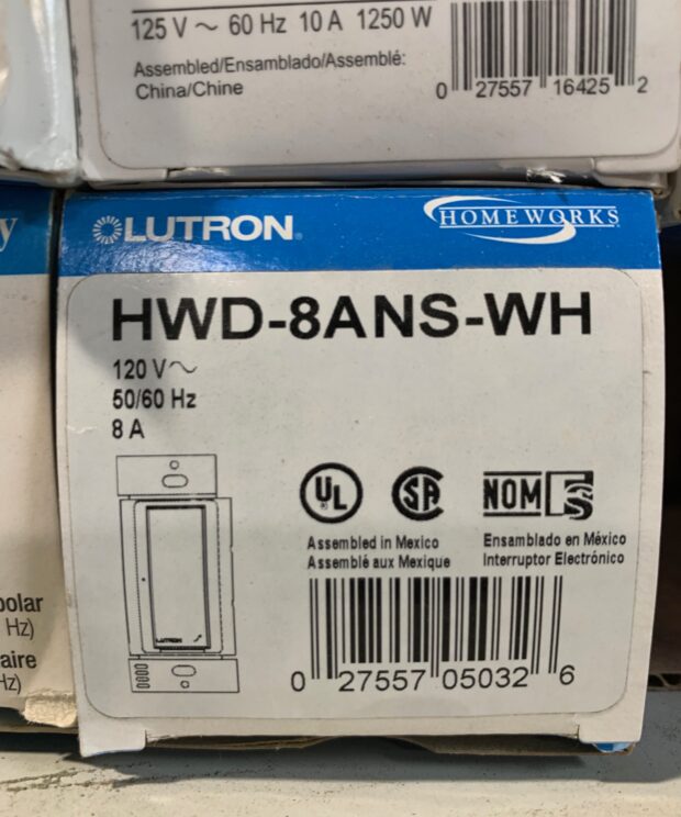 Lutron HomeWorks Illuminations Switch HWD-8ANS-WH