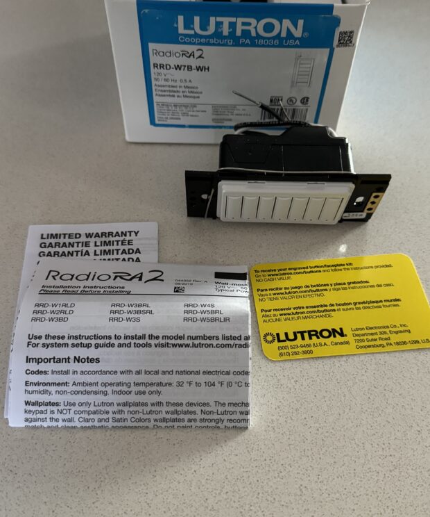 Lutron Wireless RadioRA 2 Keypad